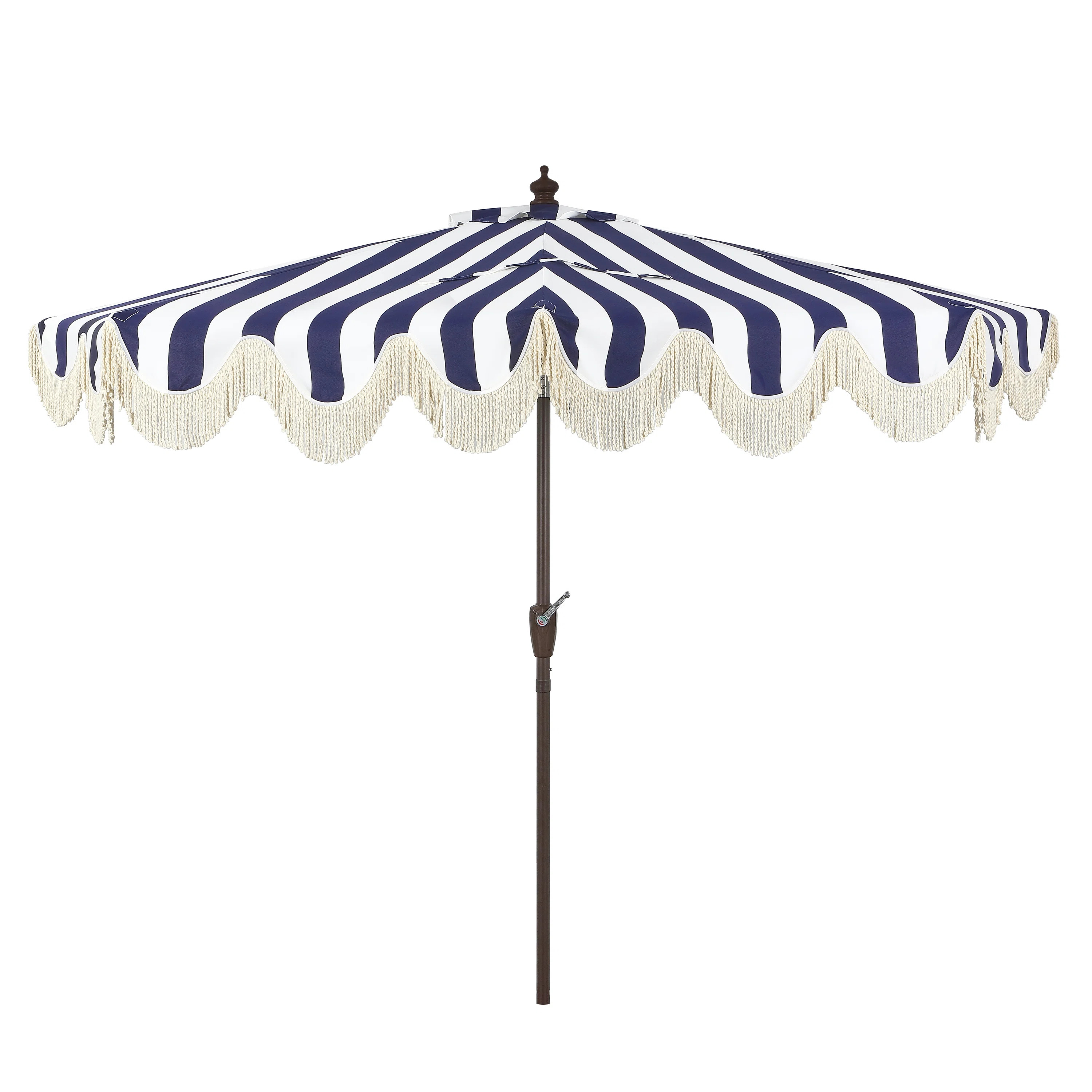 Tasheba 9 ft. Classic Scalloped Fringe Half Market Patio Umbrella with Crank, and UV Protection | Wayfair North America
