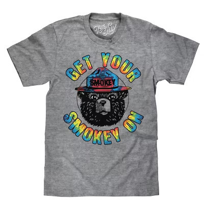 Tee Luv Get Your Smokey On Tie Dye T-Shirt - Gray Medium | Target