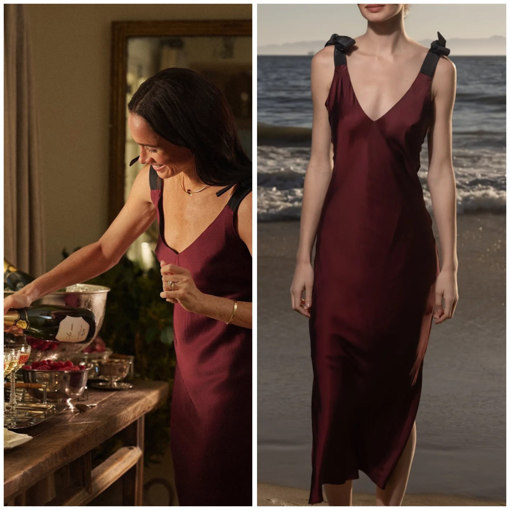 Meghan Markle in Heidi Merrick Marion silk dress