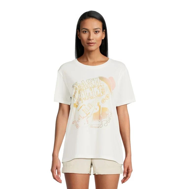 Time and Tru Women's Nashville Graphic Tee with Short Sleeves, Sizes S-3XL | Walmart (US)