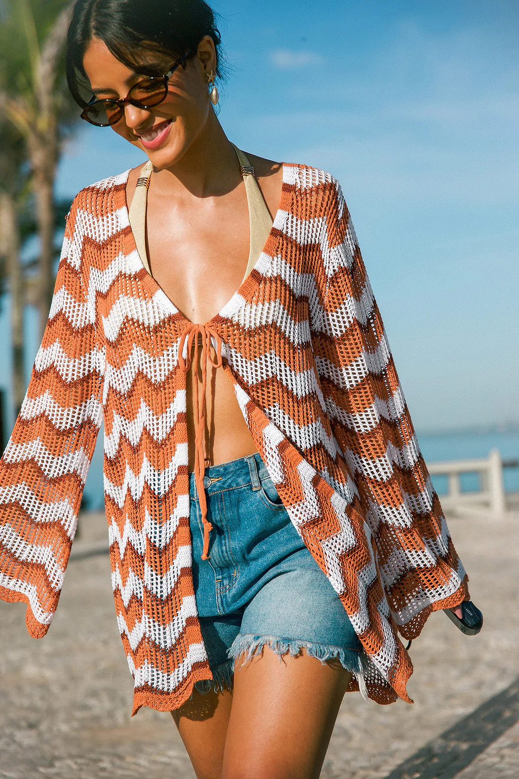 Echo Valley Chevron Cover-Up Kimono | Chic Beachwear | Cupshe | Cupshe US