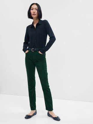 High Rise Vintage Slim Corduroy Pants with Washwell | Gap Factory