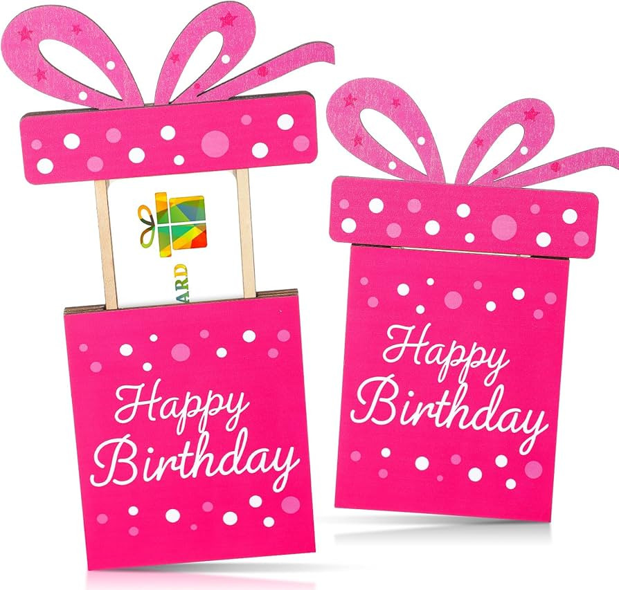 Kathfly Cheerful Birthday Gift Card Holders, Wooden Gift Cardholder Pull Out, and Cute Card Holde... | Amazon (US)