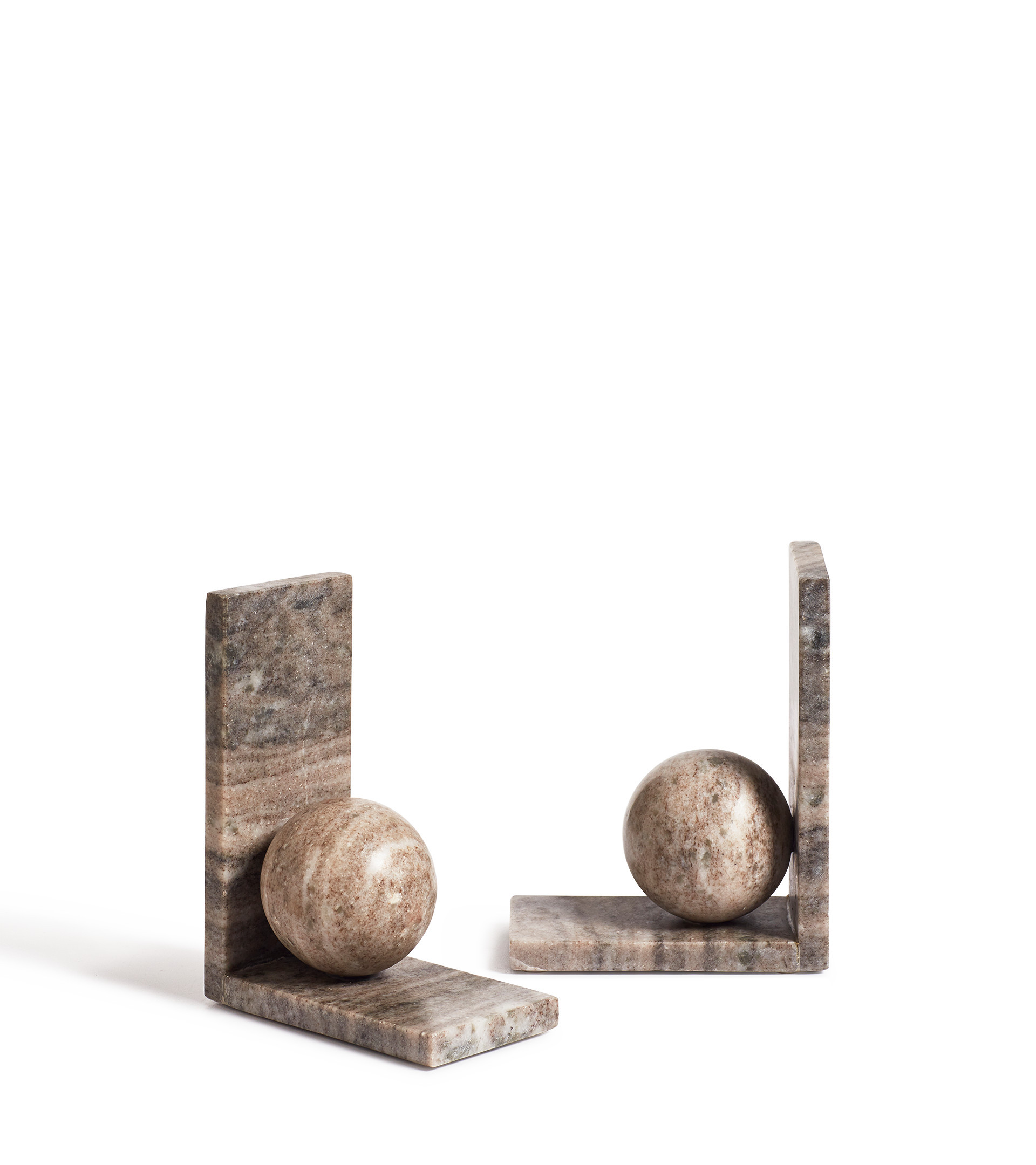 Dorus Marble Bookends - Distressed Grey | OKA UK