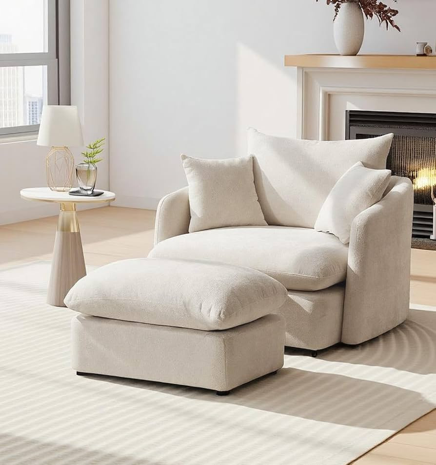 Oversized Swivel Accent Chair with Ottoman for Living Room Office | Amazon (US)