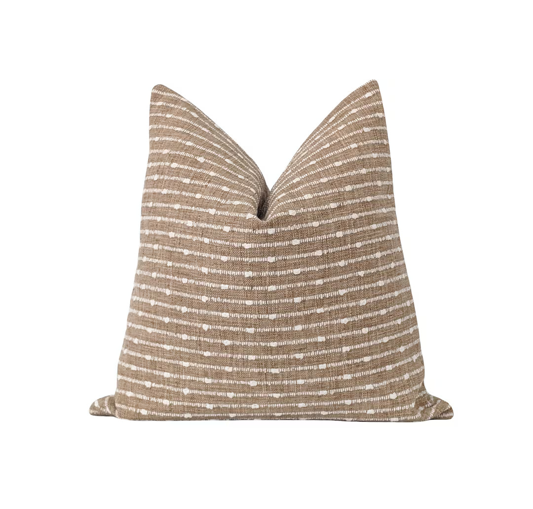 Dark Sand DOUBLE SIDED Woven Pillow Cover Farmhouse - Etsy | Etsy (US)