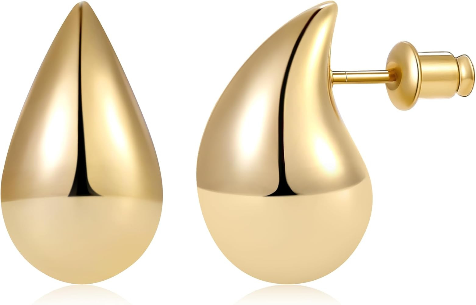 Gacimy Gold Teardrop Earrings Dupes for Women, Chunky Gold Earrings for Women with 925 Sterling S... | Amazon (US)