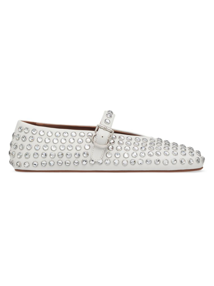 Embellished Leather Mary Jane Flats | Saks Fifth Avenue