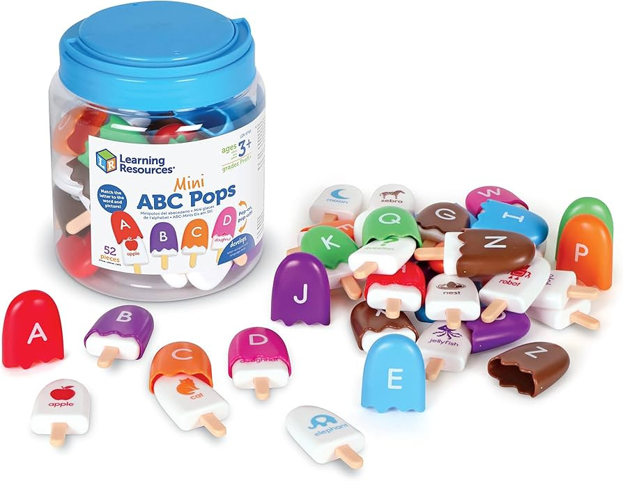Amazon.com: Learning Resources Mini ABC Pops, 52 Pieces, Ages 3+, Alphabet Recognition, Fine Moto... | Amazon (US)