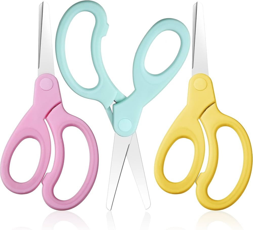 Mudder 3 Pieces Left Handed Scissors Kids 5.9 Inch Safety Children Scissors with Blunt Tip Stainl... | Amazon (US)