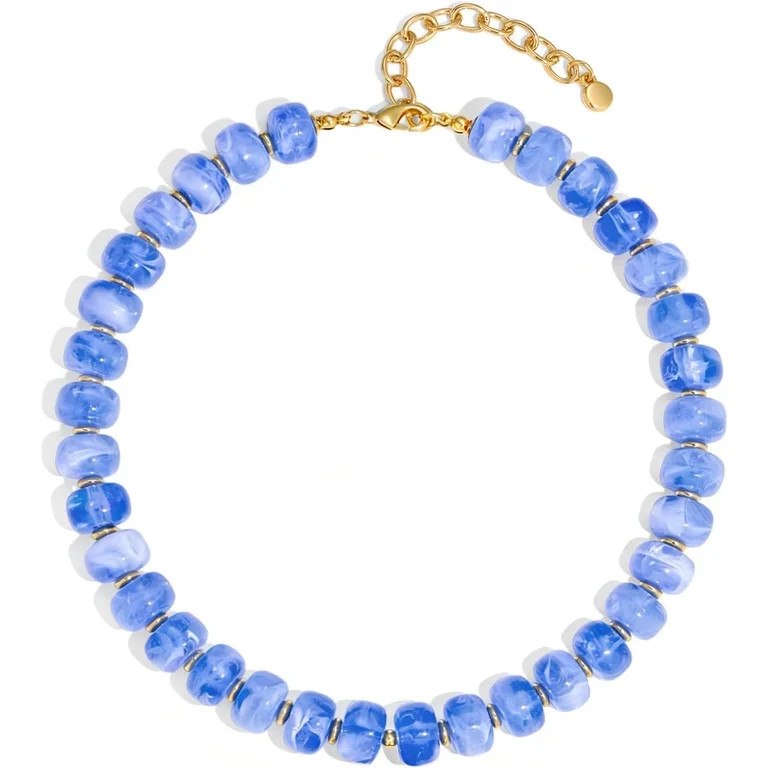 Leaf Resin Chunky Beaded Necklace for Women, Simple Modern Style Necklace Jewelry Accessory | Walmart (US)