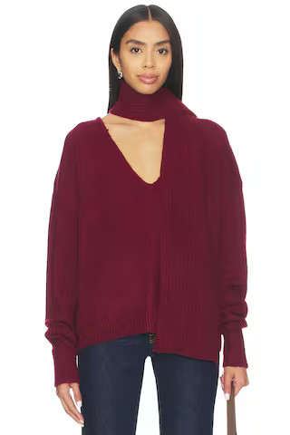 MORE TO COME Mishka Scarf Sweater in Burgundy from Revolve.com | Revolve Clothing (Global)