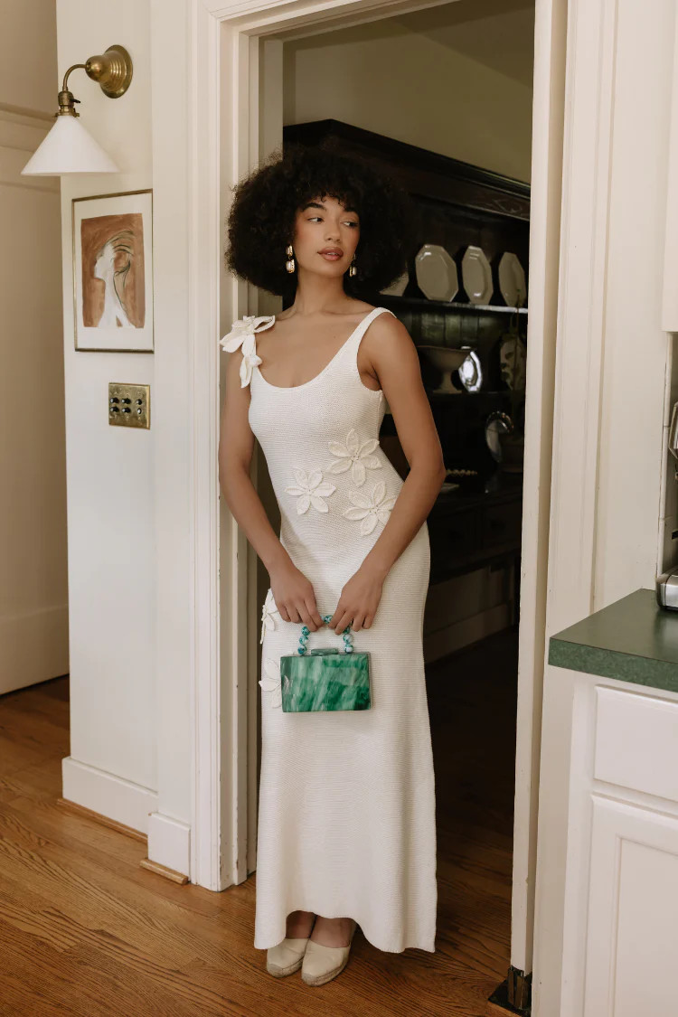 Koh Samui Crochet Midi Dress - Cream | Confête