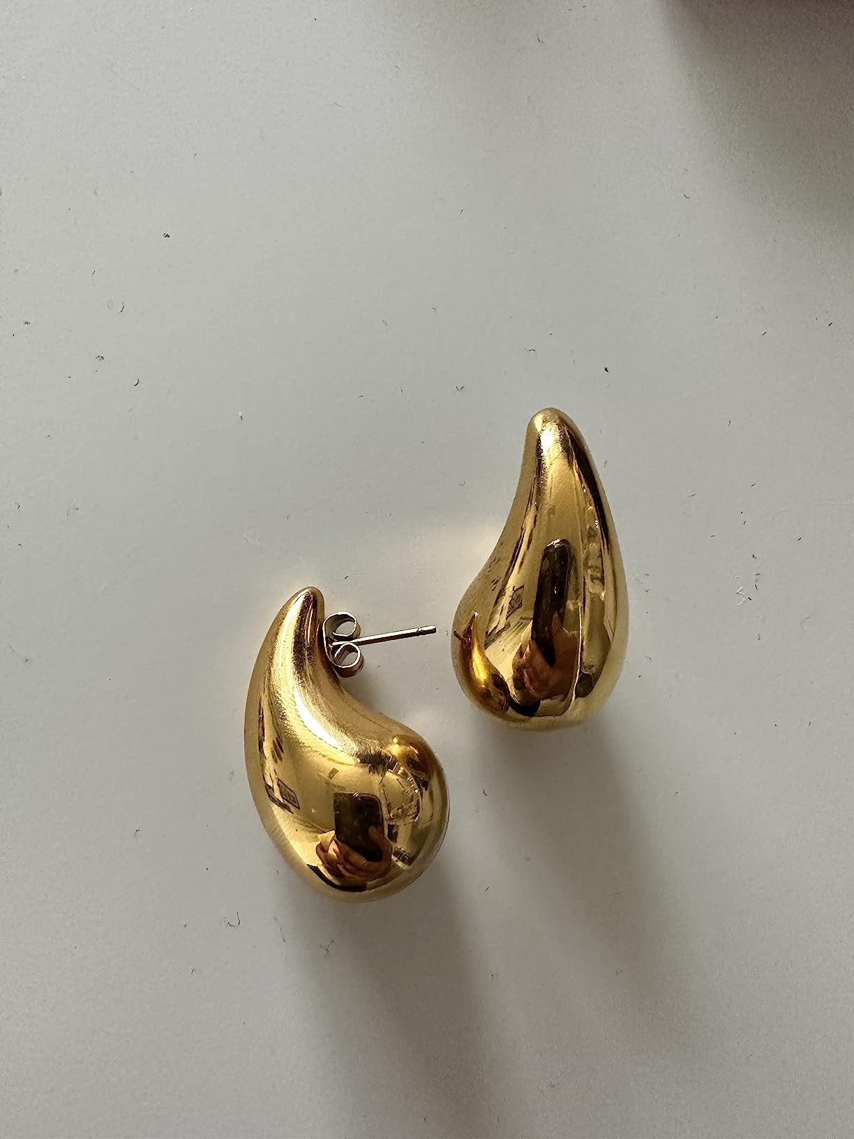 FAMARINE Waterdrop Gold Earrings for Women Teardrop Gold Big Earrings Fashion Jewelry Gift | Amazon (US)