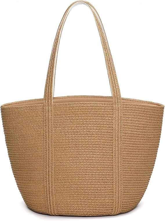 Tavaleu Straw Beach Bags for Women, Tote Handbag Shoulder Bag for Women, Beach Straw Purse Bucket... | Amazon (US)