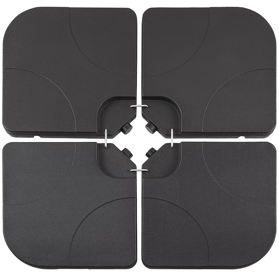 VECELO 4-Piece Heavy-Duty Cantilever Offset Patio Umbrella Base/Stand Outdoor, Square Plate Set w... | Amazon (US)