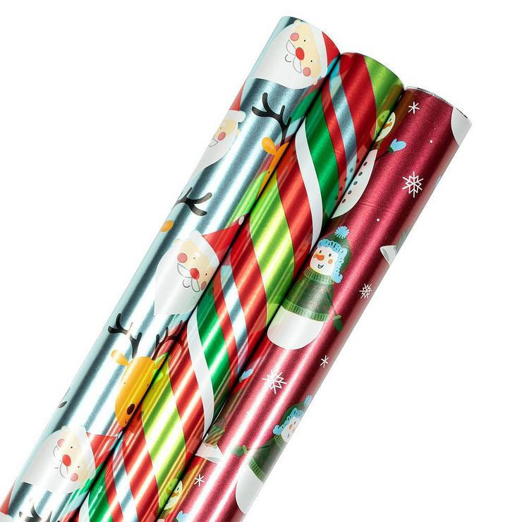 JAM Paper & Envelope 3ct Christmas Gift Wrap Rolls 'Jolly Winter Set' | Target