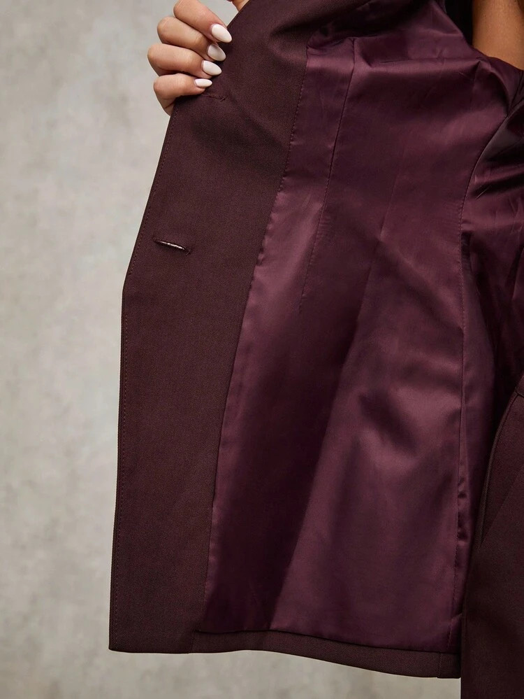 SHEIN BAE Fall Women Clothes ,Women's Elegant Business Commuter Wine Red Blazers Old Money Style ... | SHEIN