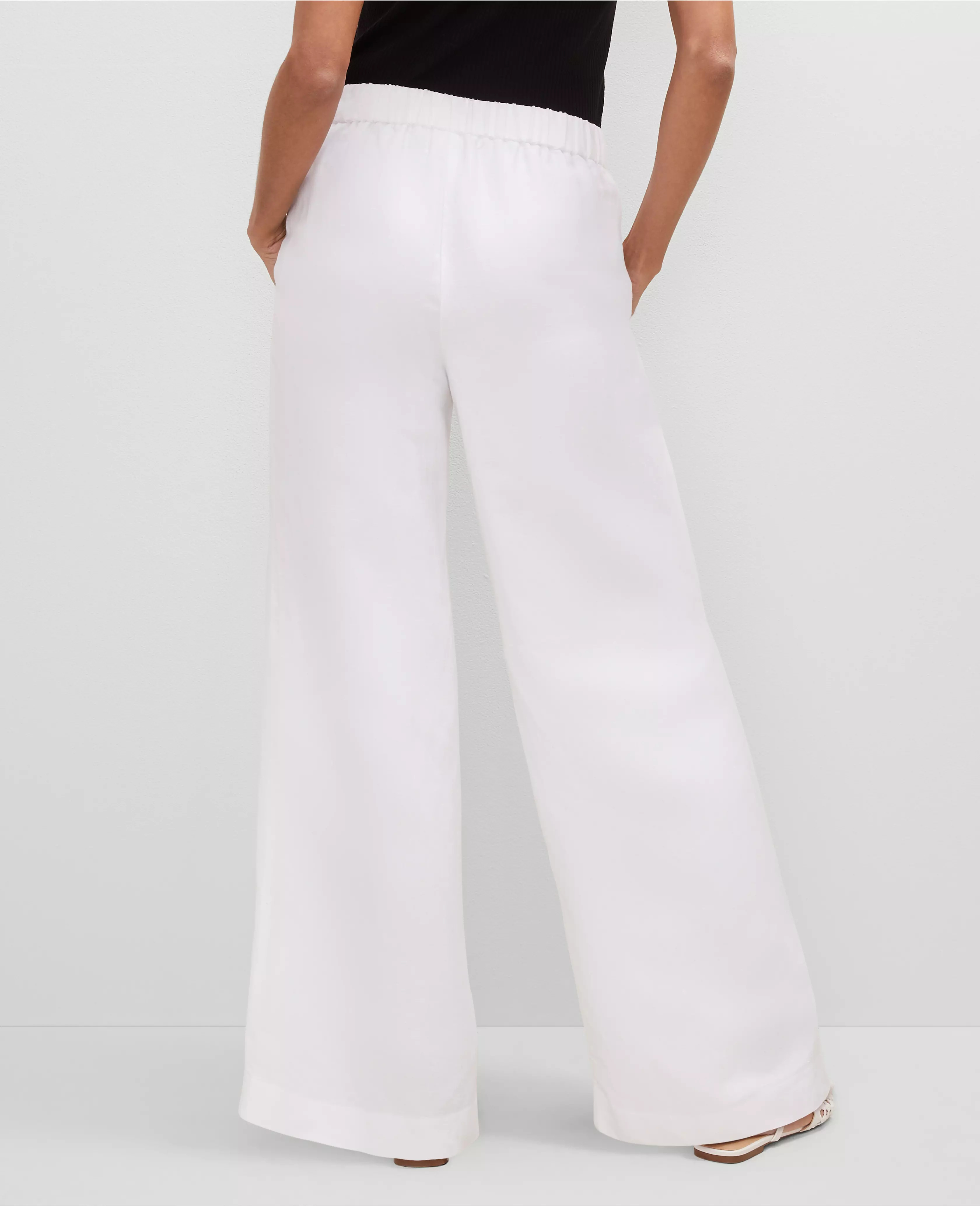 The Pull On Palazzo Pant in Linen Blend | Ann Taylor (US)