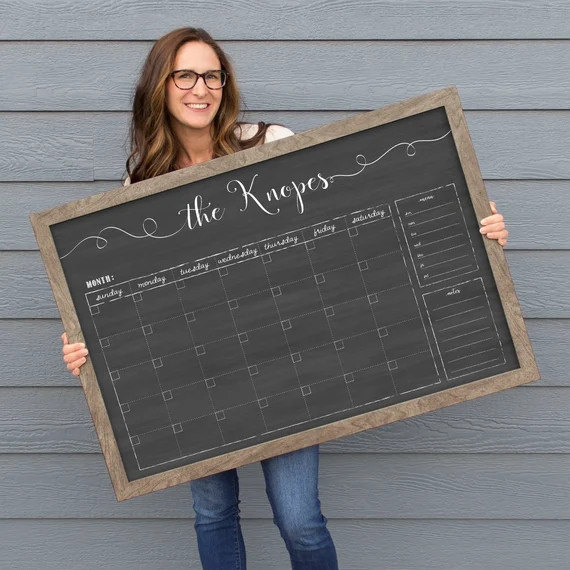 Chalkboard Calendar 24x36 Large Dry Erase Chalkboard Calendar | Etsy | Etsy (US)