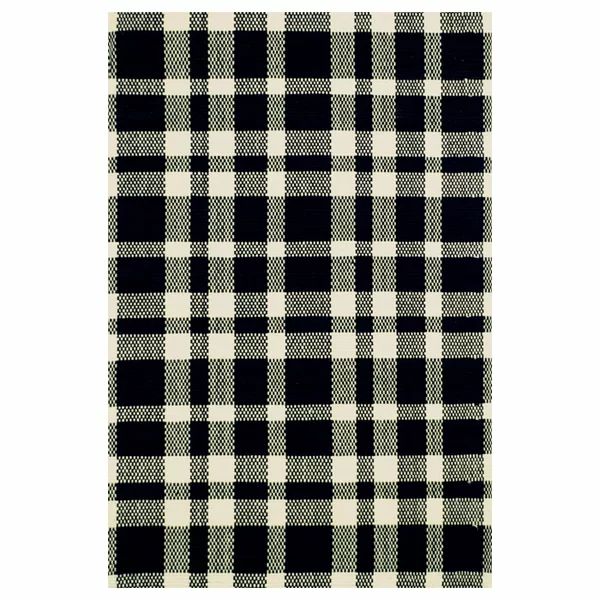 Hand Woven Cotton Black Area Rug | Wayfair North America