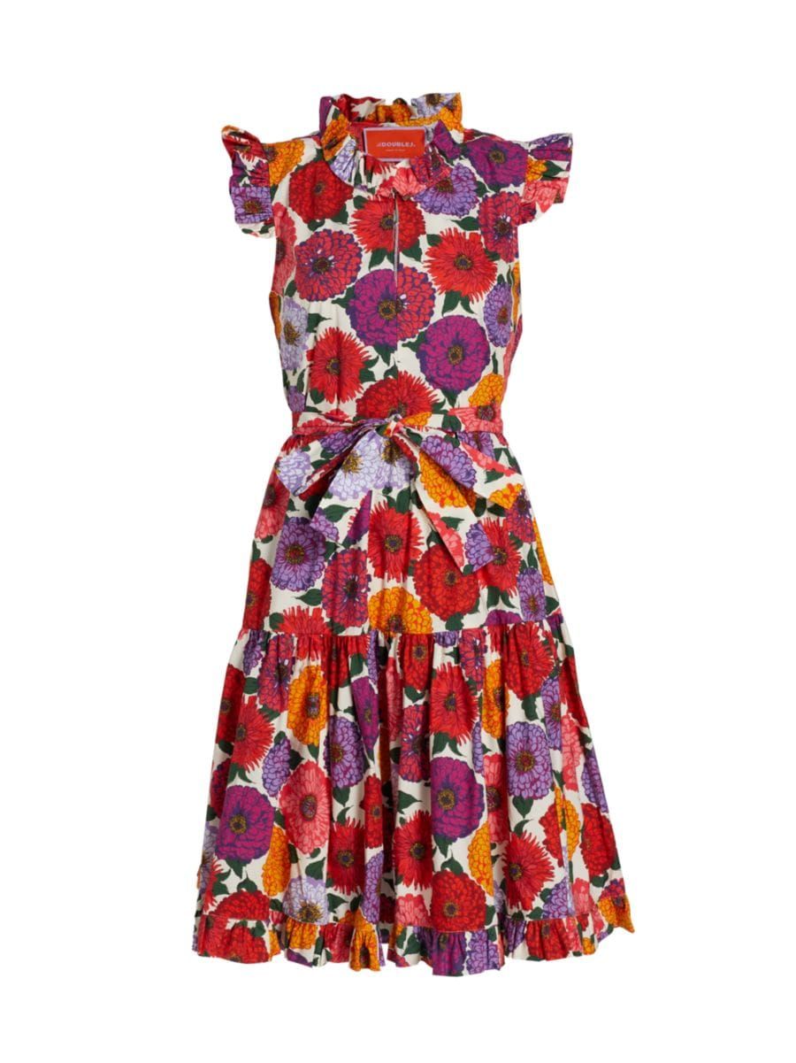 La DoubleJ Tiered Belted Floral Dress | Saks Fifth Avenue