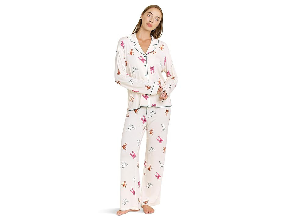 HONEYDEW All American Notch Pj Set Women's Pajama Sets Marshmallow Bows : SM, Rayon/Spandex | Zappos