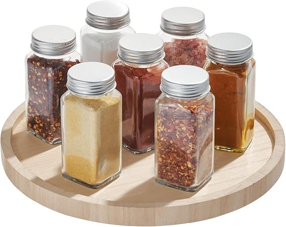 iDesign Renewable Paulownia Wood Collection Turntable Organizer, 10.5" x 1.19" x 10.5", Natural | Amazon (US)