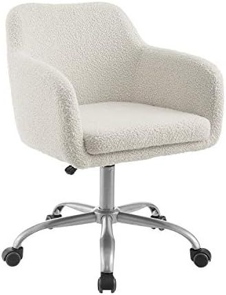 Linon Home Decor Products Linon Brooklyn Sherpa Office Chair, Ivory | Amazon (US)