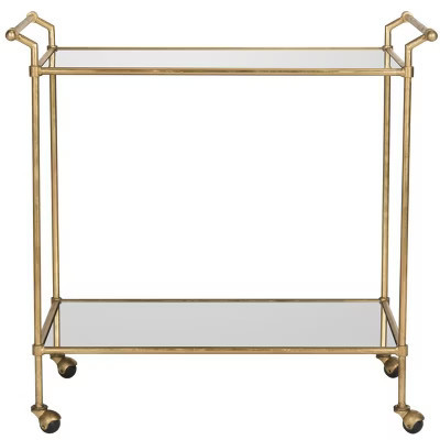 Felicity Bar Cart - FOX2558A - Gold/Mirror - Safavieh | Target