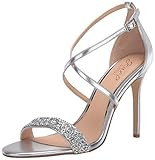 Jewel Badgley Mischka Women's Nanna Heeled Sandal, Silver Metallic, 11 Medium US | Amazon (US)