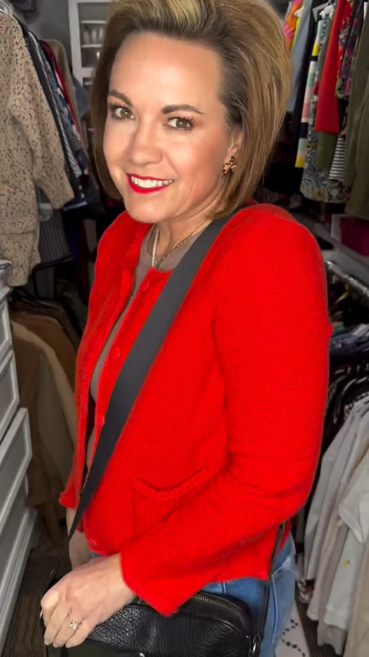 Fall fashion is all about layering and comfort, and today’s OOTD is no exception! 🍂 Starting with a pair of distressed jeans for that laid-back vibe, I paired it with a soft taupe tank and added a pop of color with this cozy red cardigan. Accessories are key, so I went with a DIY necklace, a playful pair of bow earrings, and a camouflage crossbody bag for a fun, chic twist. My taupe Birkenstocks are perfect for an on-the-go kind of day, and the camouflage belt ties it all together seamlessly. 🍁✨ Ready to take on the day in style and comfort!

🌟 Want to recreate this look? 

👉 Save this post for your next outfit inspiration. 

Comment “SHOP” below to get a DM with the link to my LTK! ⬇ 

⭐️⭐️ Don’t forget to follow me for the link! ⭐️⭐️

Fall fashion, OOTD, comfy fall look, distressed jeans, red cardigan, taupe tank, layered necklaces, Birkenstocks outfit, casual chic, fall style tips

#FallFashion #OOTD #ComfyChic #DistressedJeans #RedCardigan #LayeredJewelry #BirkenstocksStyle #FallOutfitInspo #CasualFallLook #StyleTips