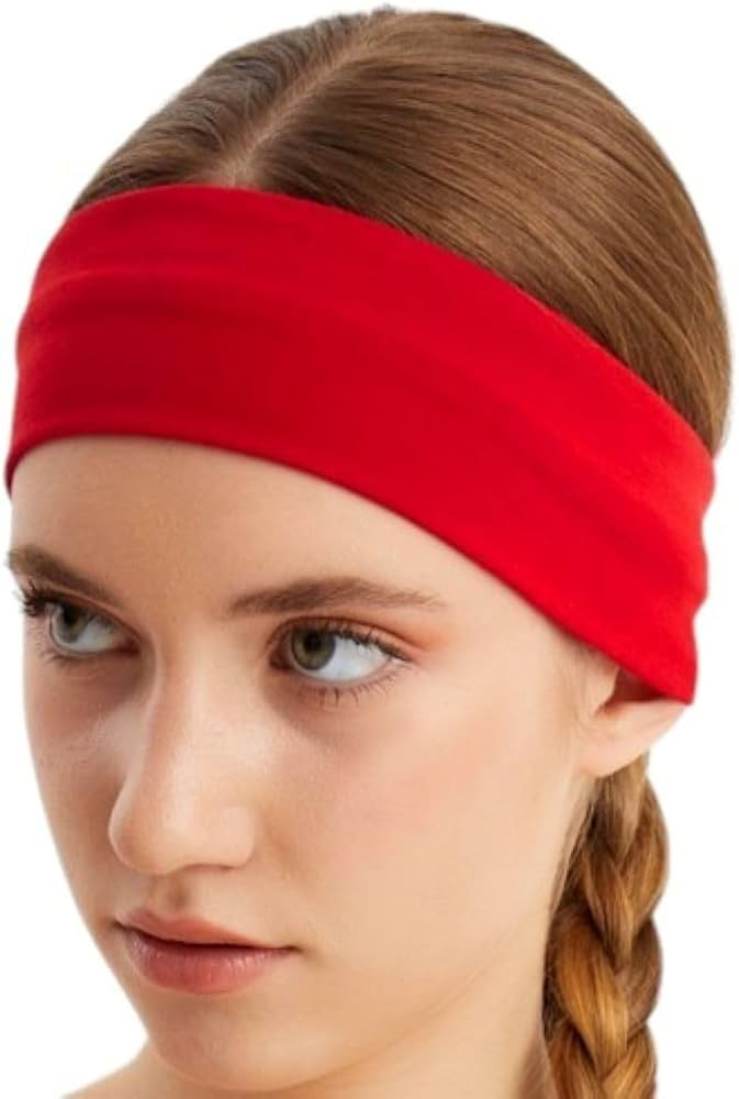 Headbands for Women & Men – Soft Cotton Stretchy Wide Headband, Non-Slip Sweat Band for Workout... | Amazon (US)