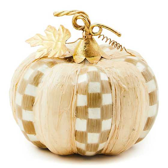 Autumnology Check Corn Husk Capiz Pumpkin | MacKenzie-Childs