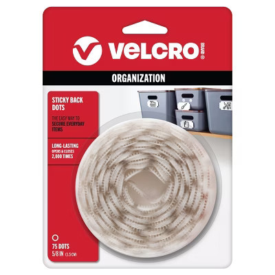 VELCRO 75ct Sticky Back 5/8'' Circles White 4/36 | Target