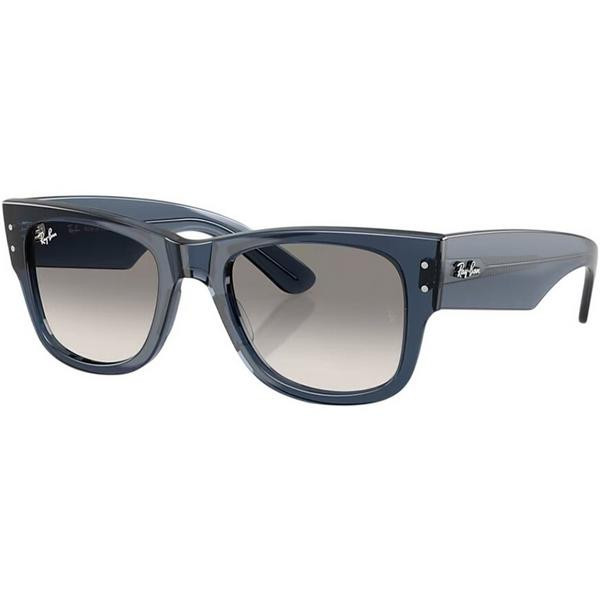 Men's Ray-Ban Mega Wayfarer Sunglasses Polished Transparent Dark Blue/Clear Gradient Grey | Scheels Sports