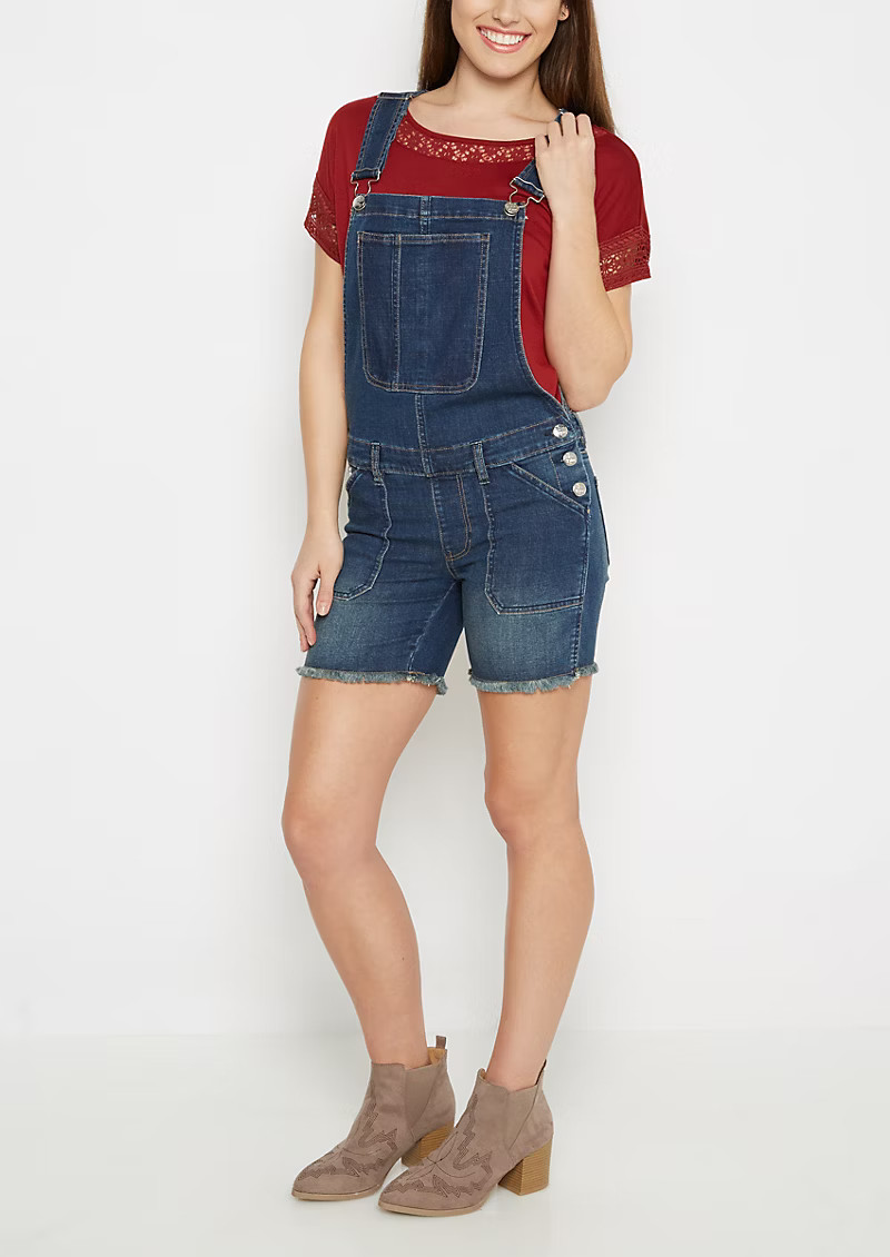 rue21 Frayed Vintage Shortalls By Sadie Robertson X Wild Blue - Size XS | rue21