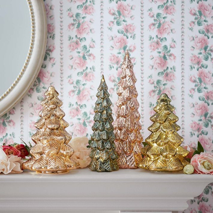 Light-Up Glass Decorative Trees - Set of 4 | Pottery Barn Teen