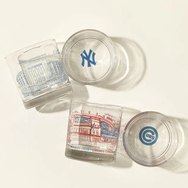 MLB Stadiumscape Rocks Glasses - Set of 2, Chicago Cubs | UncommonGoods