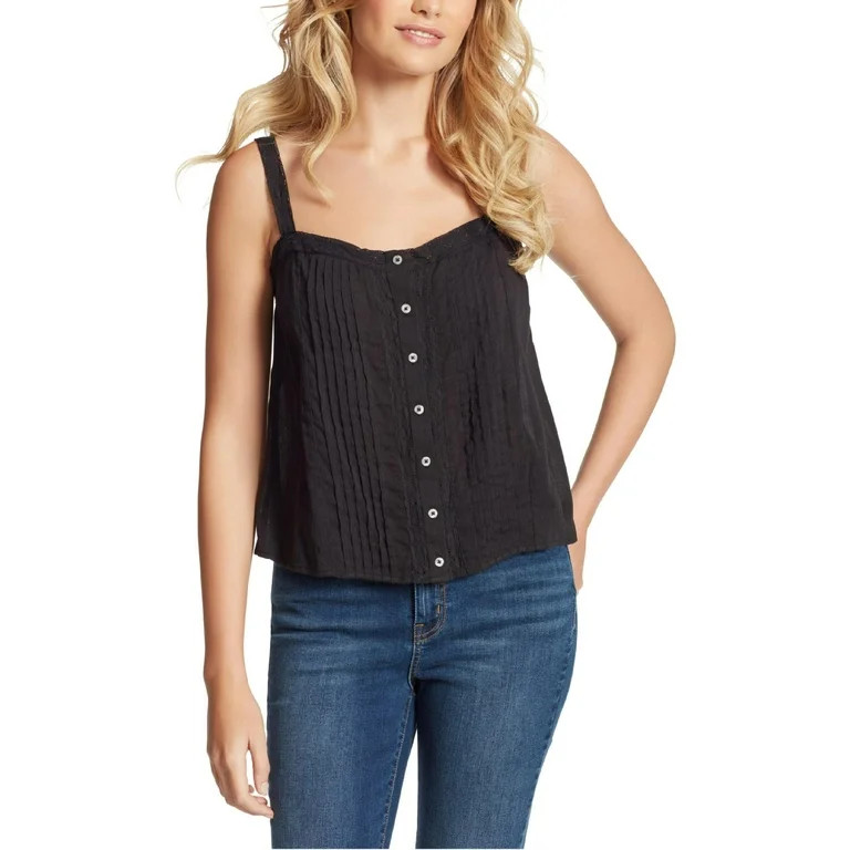 Jessica Simpson Womens Albi Lace Trim Shutter Pleat Cami - Walmart.com | Walmart (US)