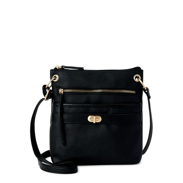 Time and Tru Women's Norah Crossbody Shoulder Bag, Black | Walmart (US)