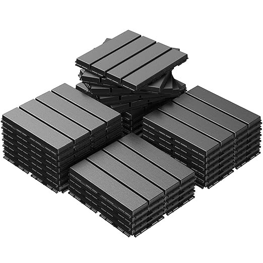 27 sq. ft Plastic Interlocking Deck Tiles，27PCS Waterproof Patio Balcony Flooring, 12"x12" Outd... | Amazon (US)