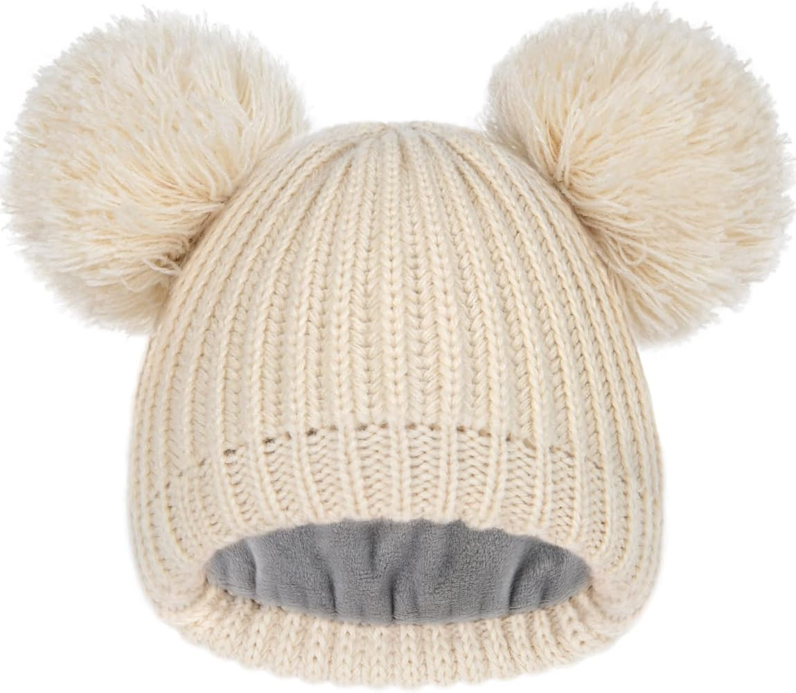 FURTALK Toddler Winter Hat Pom Beanie Fleece Lined Knit Hats for Baby Kids Boys Girls 1-3 Years | Amazon (US)