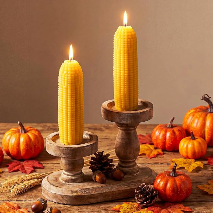 Conelist 2 Pcs Corn Cob Taper Candles 1.73 x 5.91 Inch Corn Flavor Candle Sticks Decor Fall Harve... | Amazon (US)