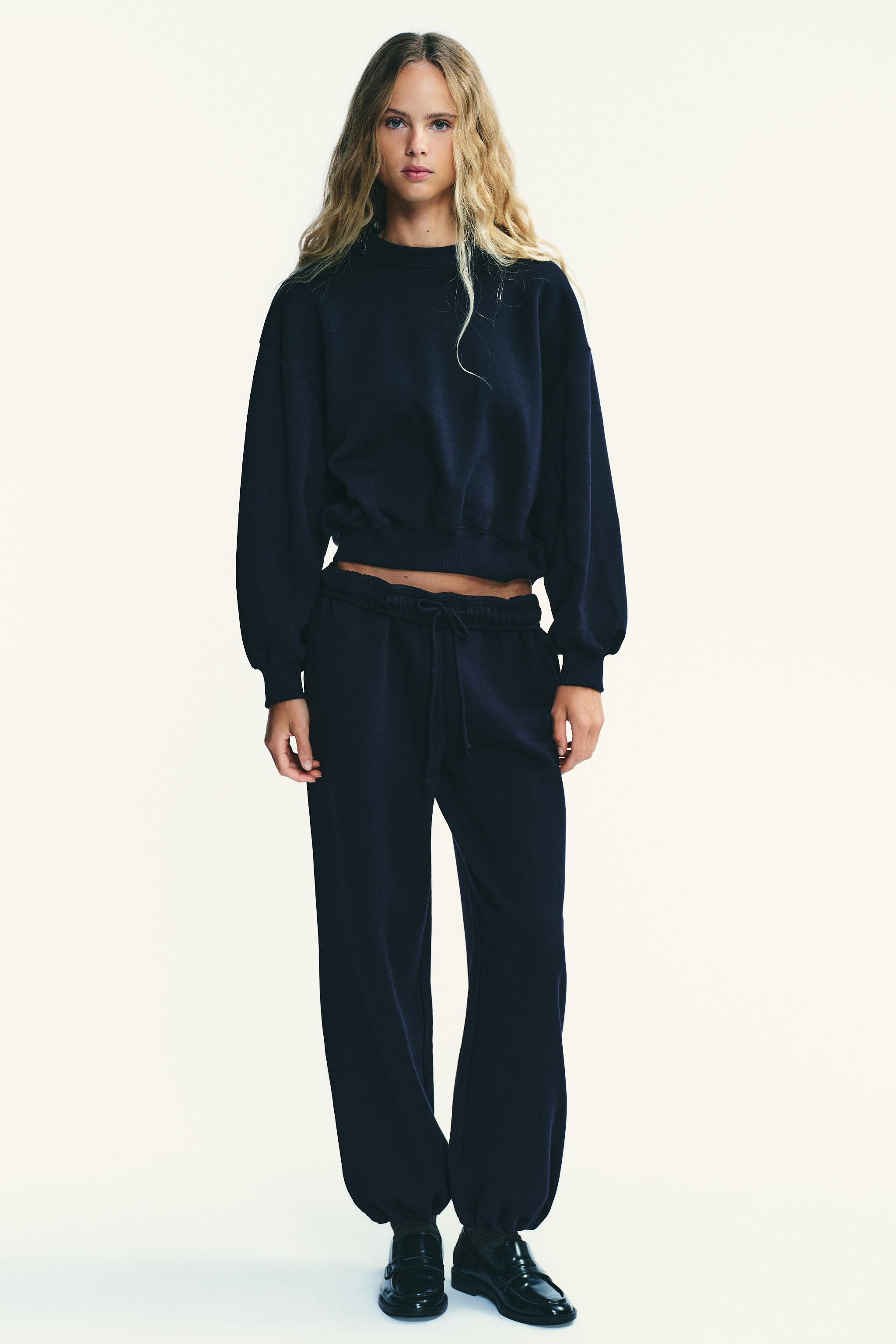 BASIC STRAIGHT-LEG PLUSH PANTS WITH ADJUSTABLE HEM | Zara US