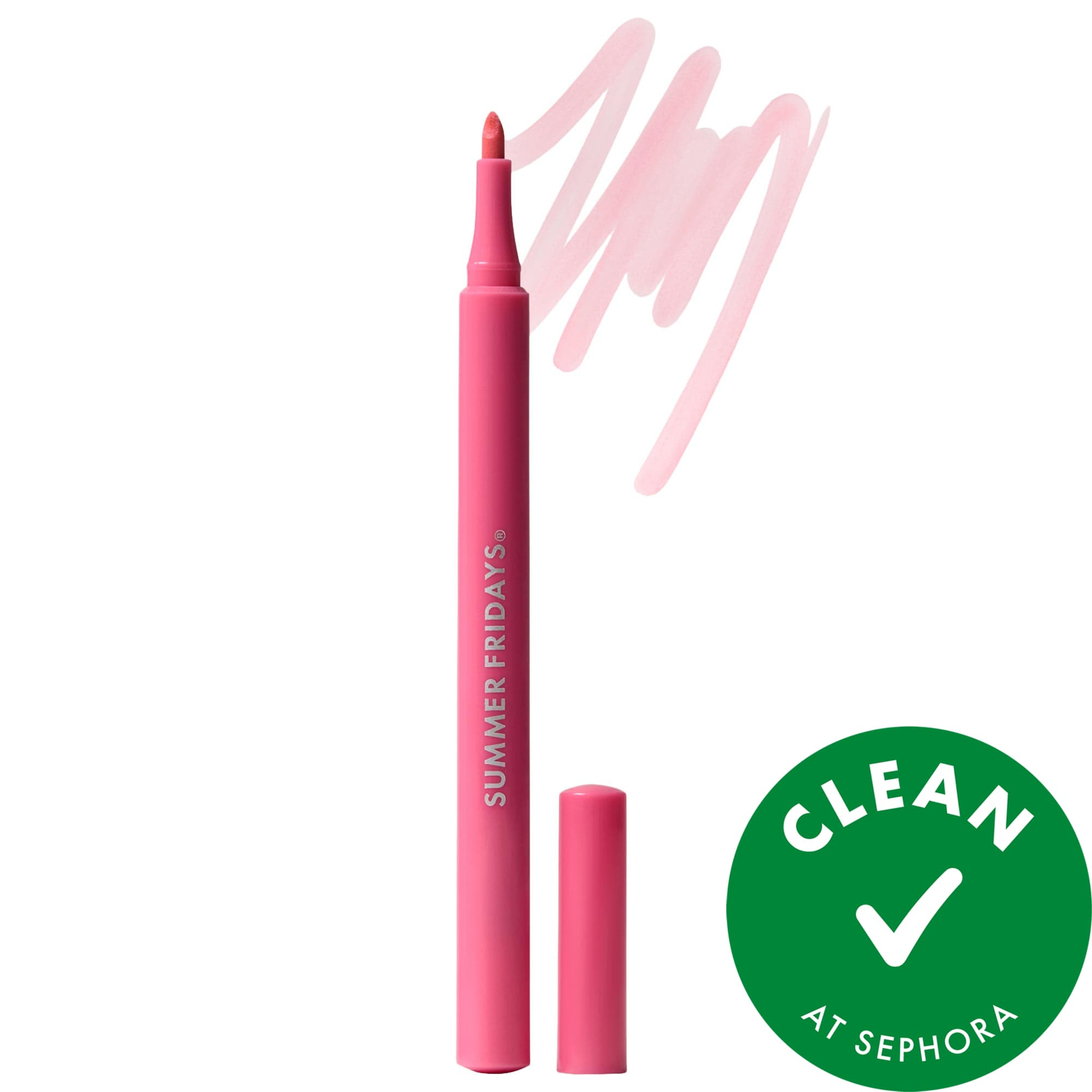 Summer Fridays Flushed Lip Stain 12HR Transfer-Proof Lip Tint Slipper - soft warm pink | Sephora (US)