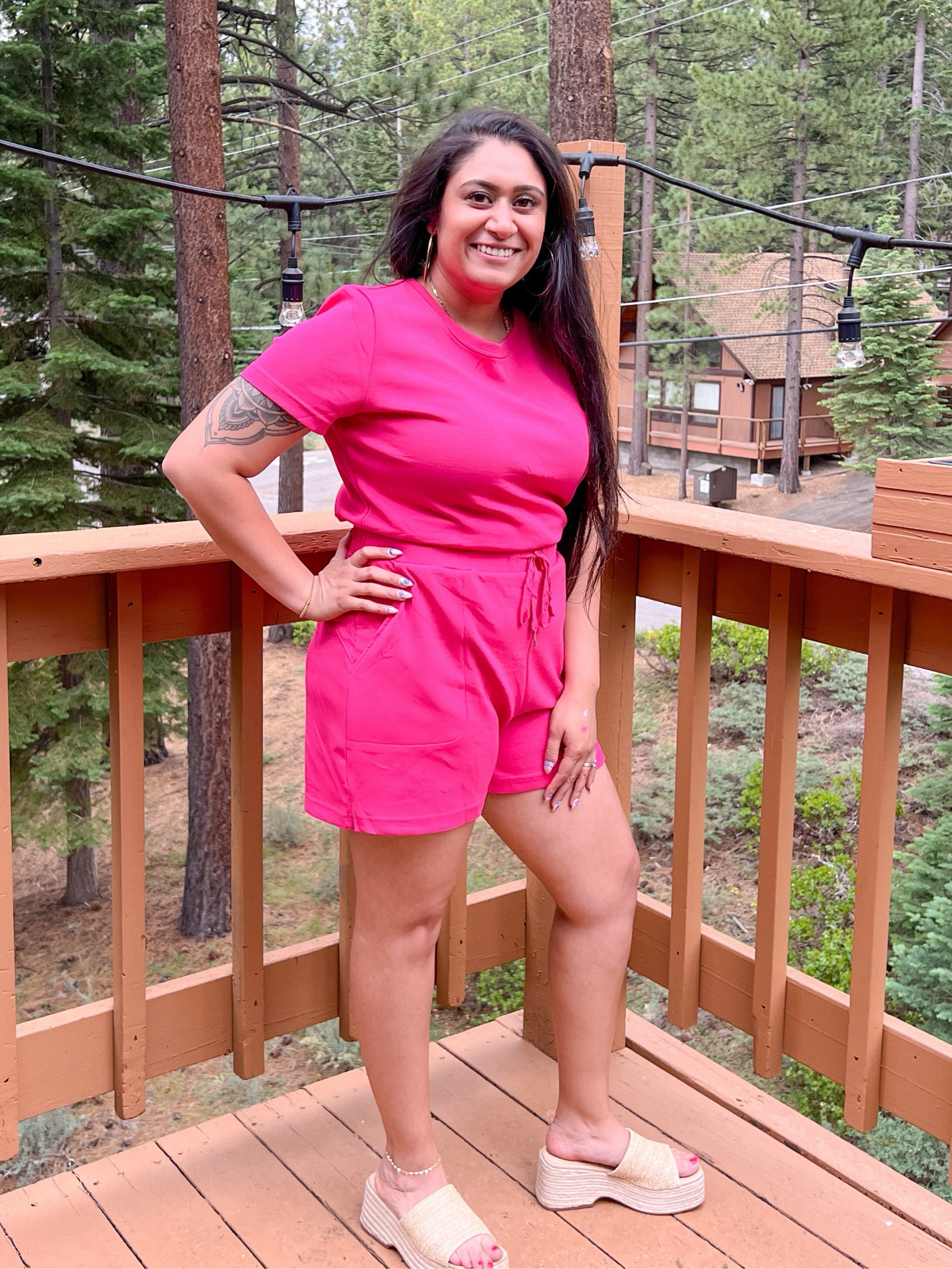Obsessed this summer with these Amazon rompers! Great quality thickness, can be dressed up or down & perfect for summer! 

I’m wearing a size Large. Typically a size 8-10 in pants and in between a medium & large. I’m 5’2” 160lbs. 

Sandals are size 7 and I’m typically a 6.5-7. Super comfortable and goes with everything! 

#LTKMidsize #LTKSaleAlert #LTKStyleTip