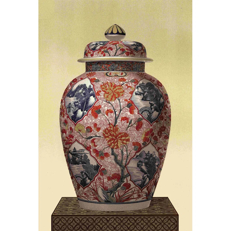 Oriental Blue Vase III - Wrapped Canvas Print | Wayfair North America