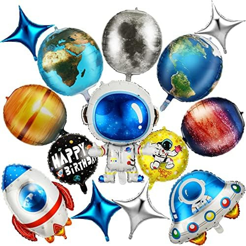 14 Pack Outer Space Party Decorations Galaxy Space Balloons Large Outer Space Cartoon Balloons Fo... | Amazon (US)