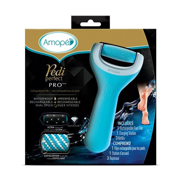 Amope Pedi Perfect Pro Rechargeable Foot File, Dual- Speed with Diamond Crystals for Feet, Hard a... | Walmart (US)